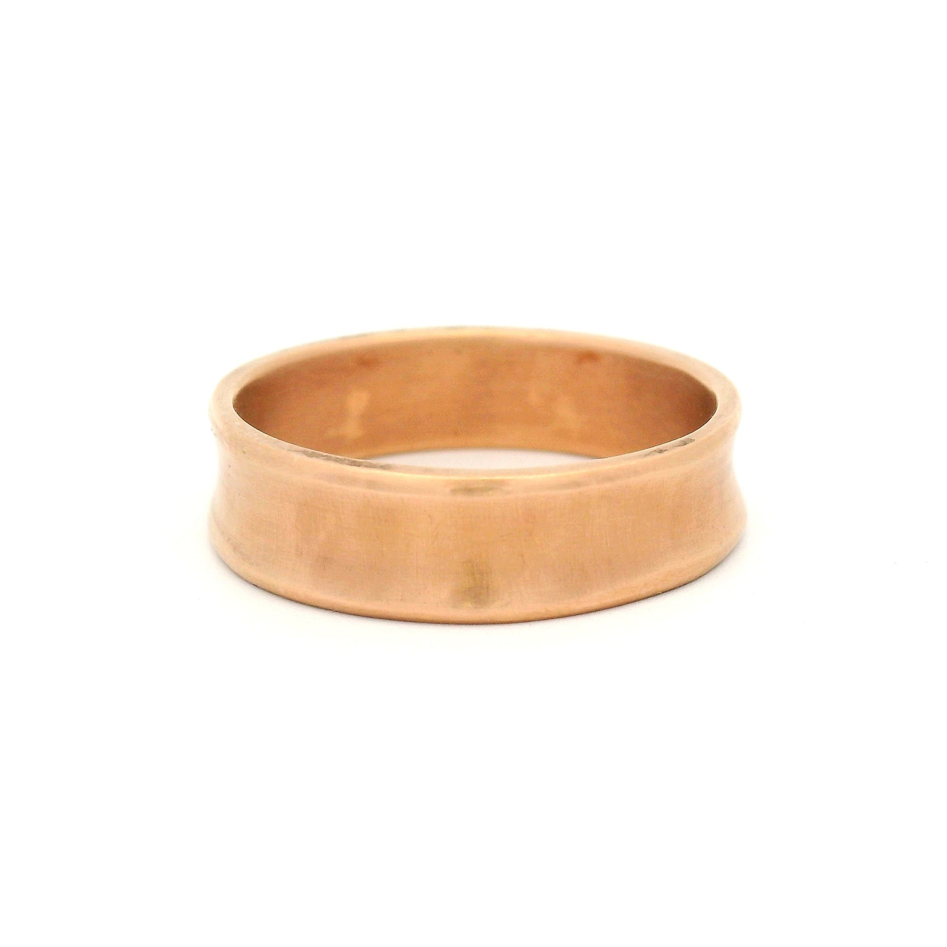 10k Rose 5mm Wide Satin Finish Concave Band