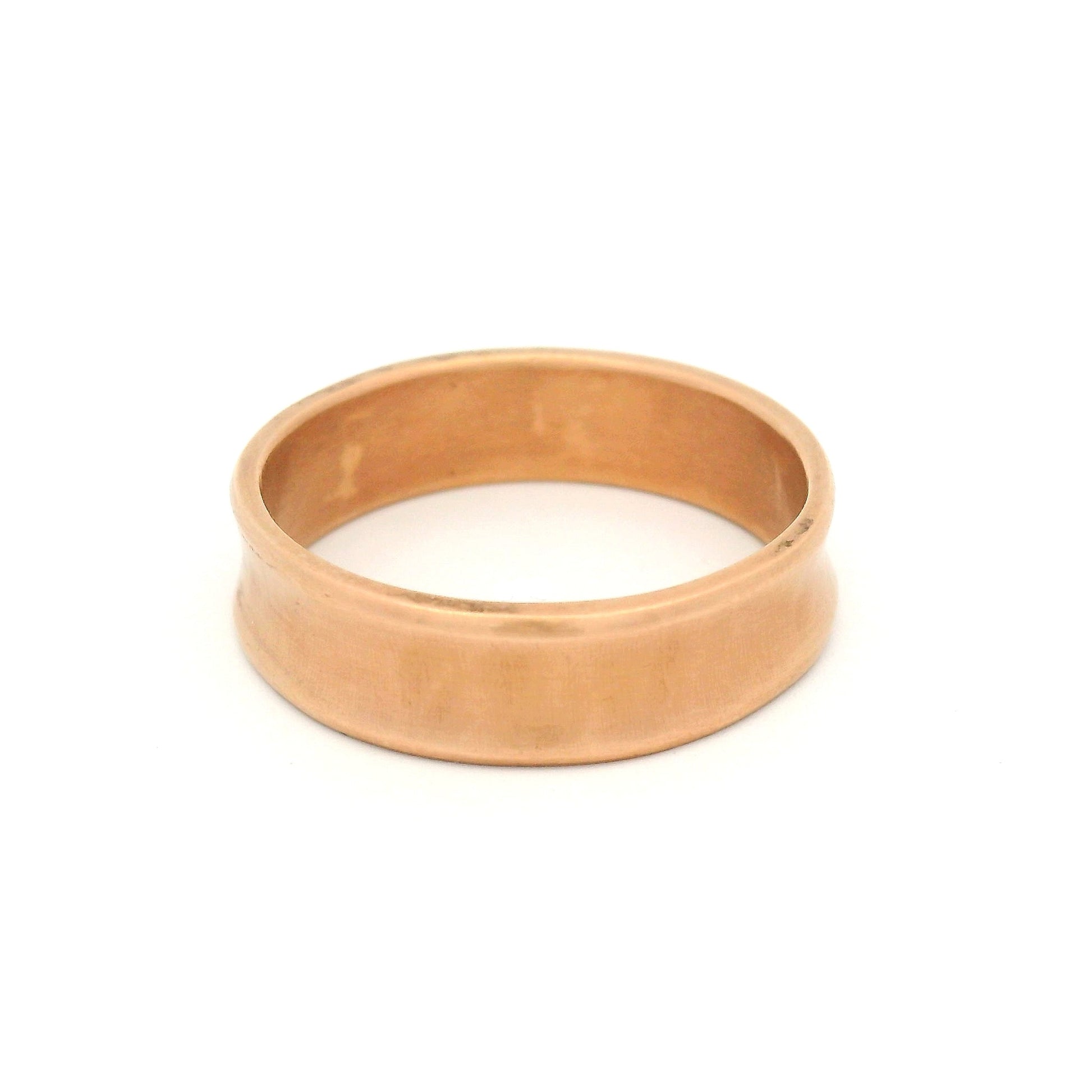 10k Rose 5mm Wide Satin Finish Concave Band