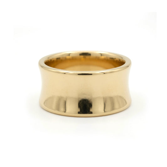 10k Yellow 10mm Wide Satin Finish Concave Band