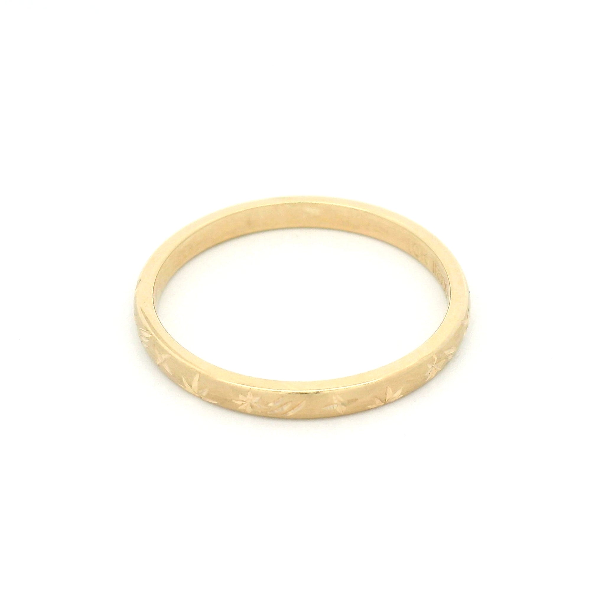 10K Yellow Gold Engraved Shooting Star Wedding Band – Made You