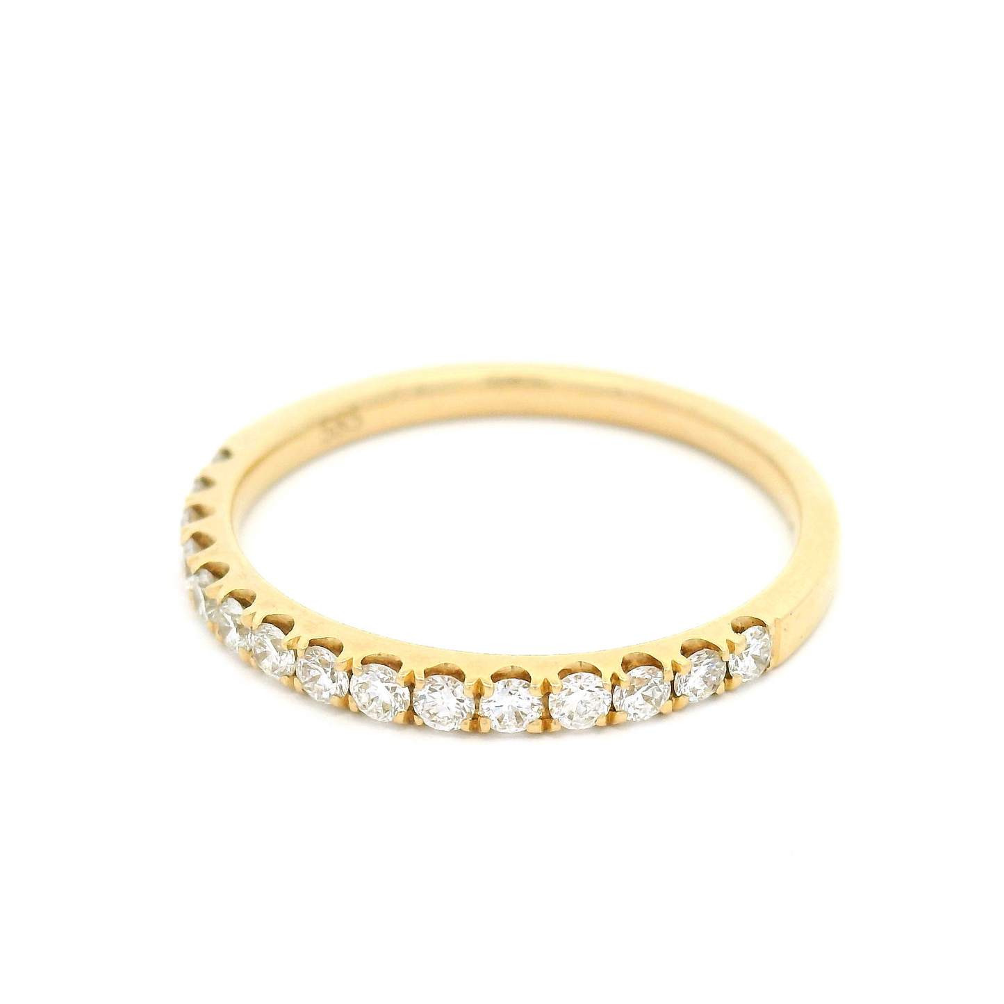 14k Yellow Bead-Set Half-Eternity Band with 0.32cts Natural Diamonds