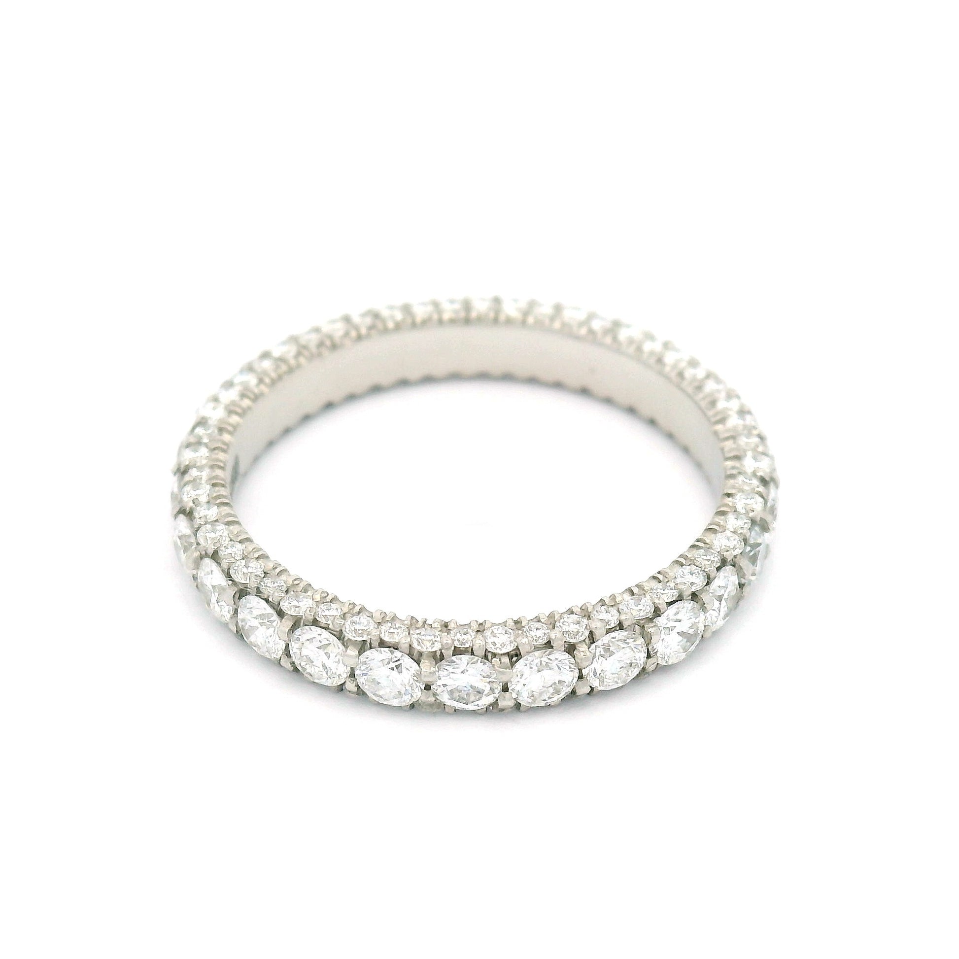 Platinum 3-Sided Eternity Band with Lab-Grown Diamonds