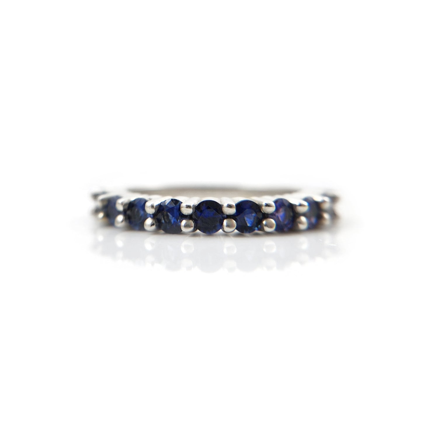 Blue Sapphire Half-Eternity Band
