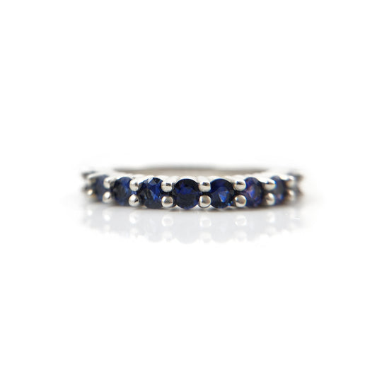 Blue Sapphire Half-Eternity Band