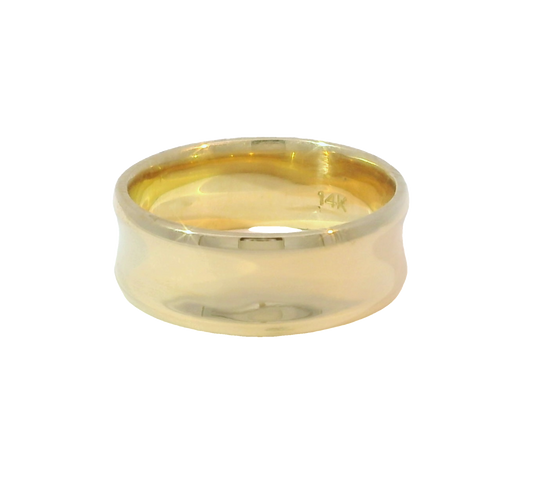 Concave Wide Gold Band