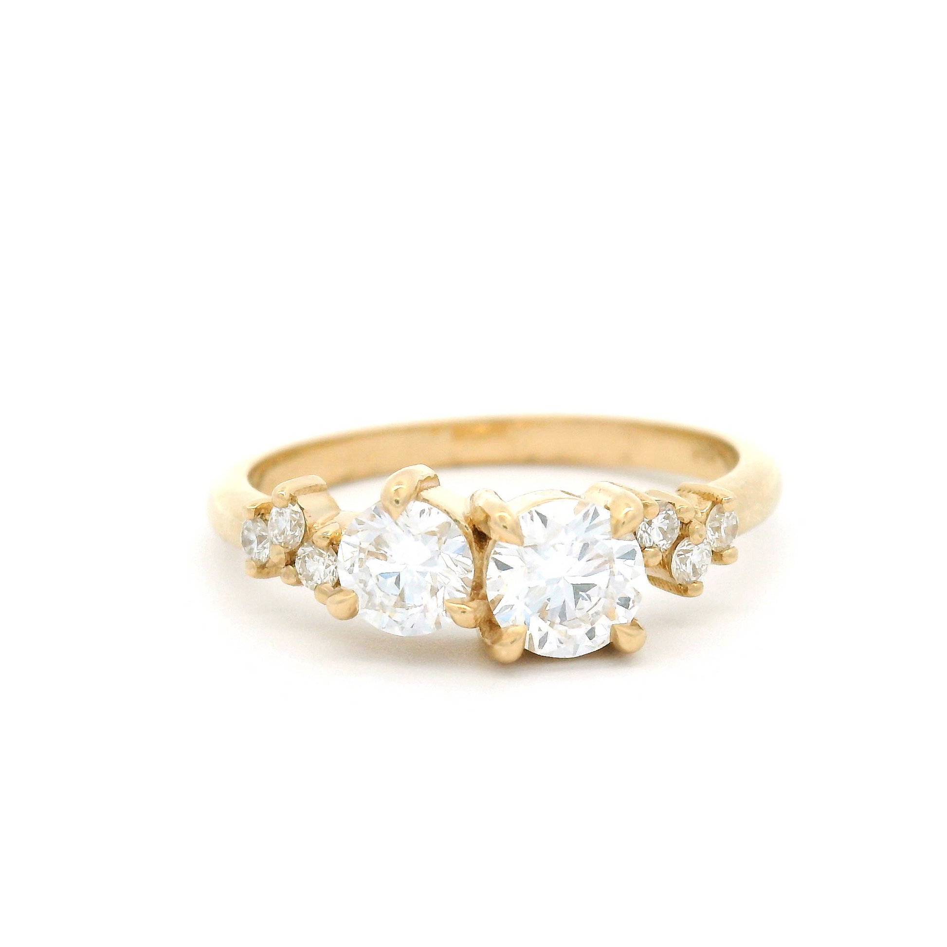 14k Yellow Claw-Set Multi-Stone Ring with Lab-Grown Diamonds