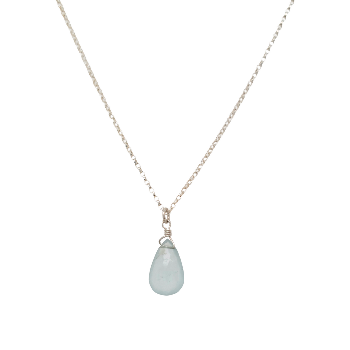 Aquamarine Teardrop Necklace