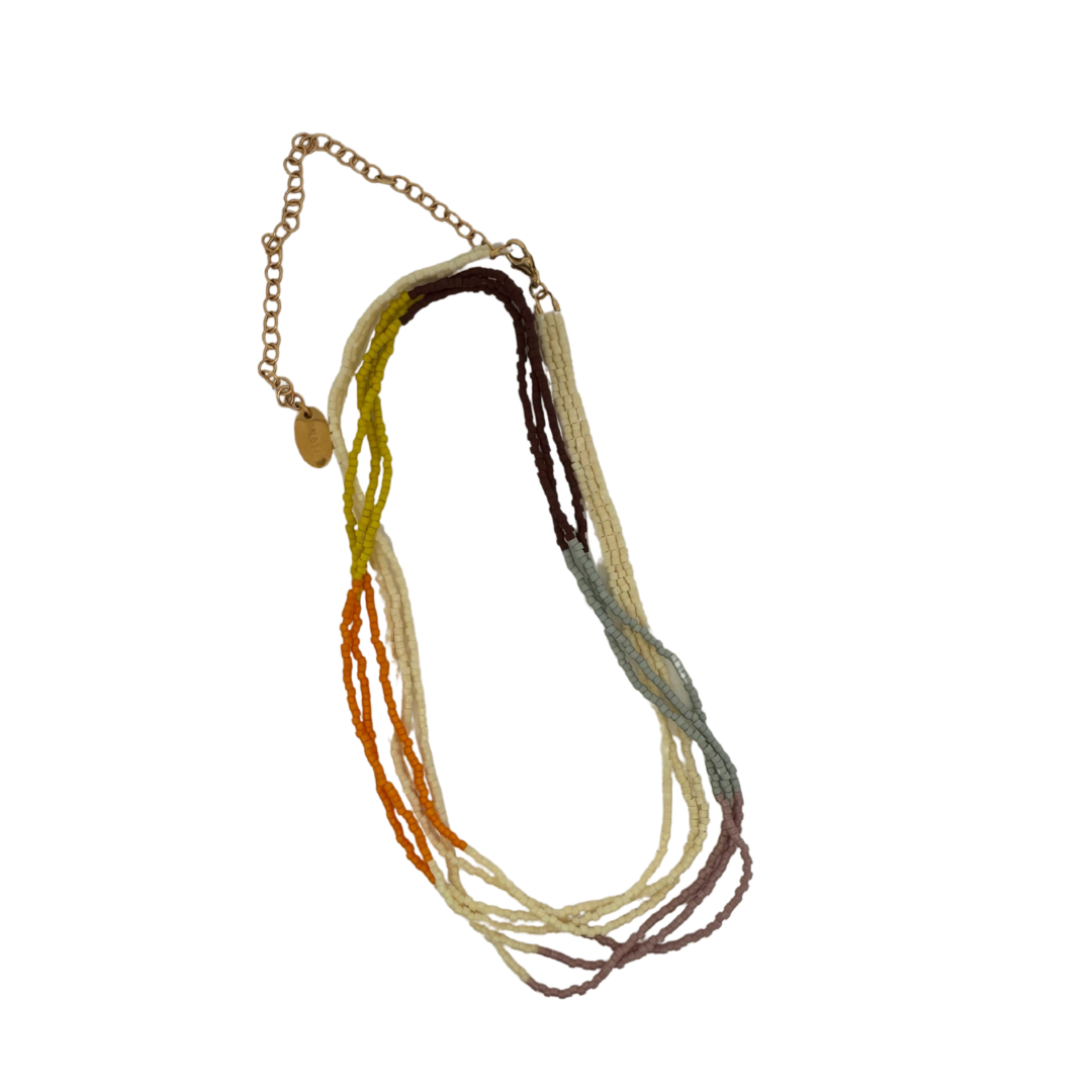 Block Colour Seed Bead Layered Necklace