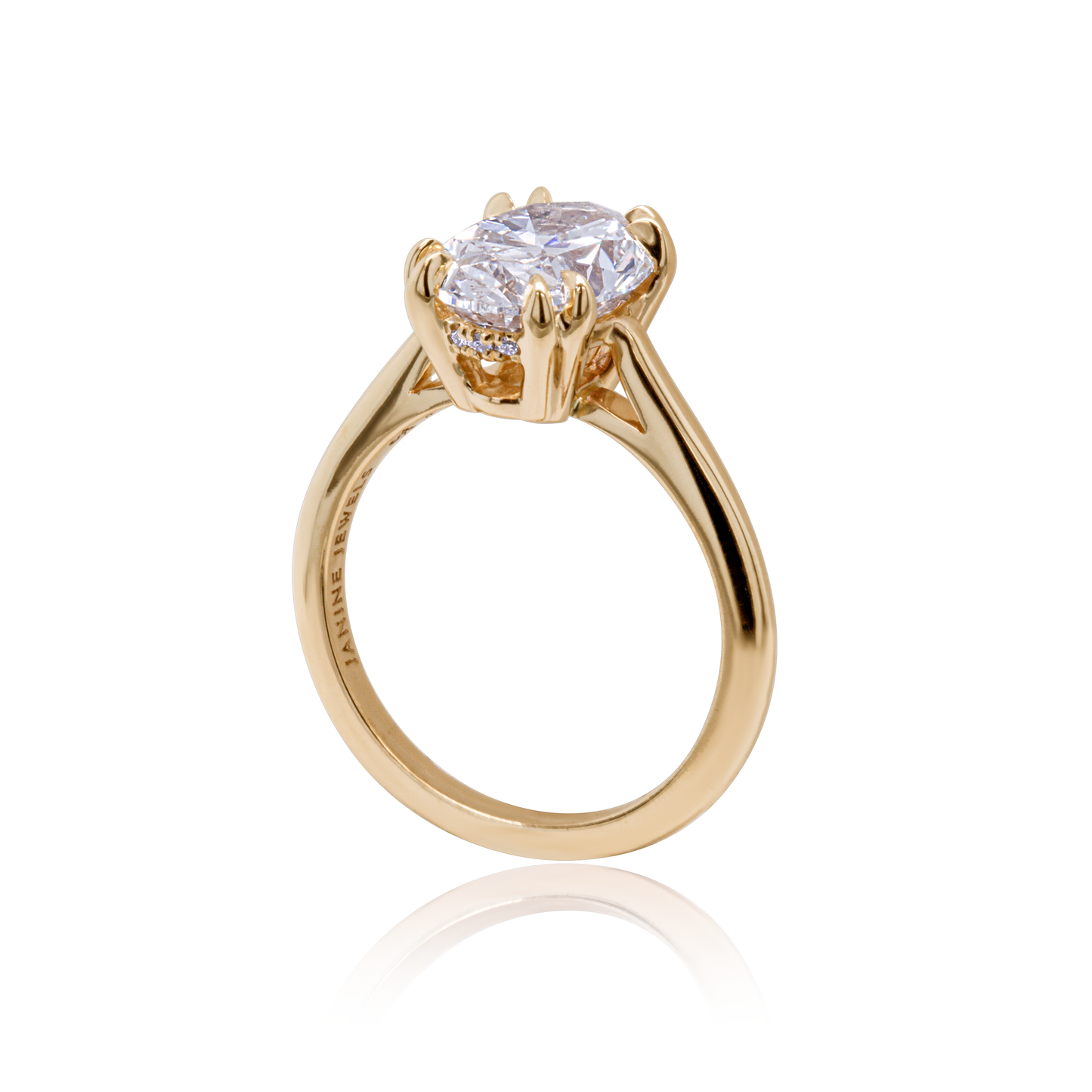 14k Yellow Engagement Ring with 2.86ct Lab-Grown Diamond & Accent Lab-Grown Diamonds
