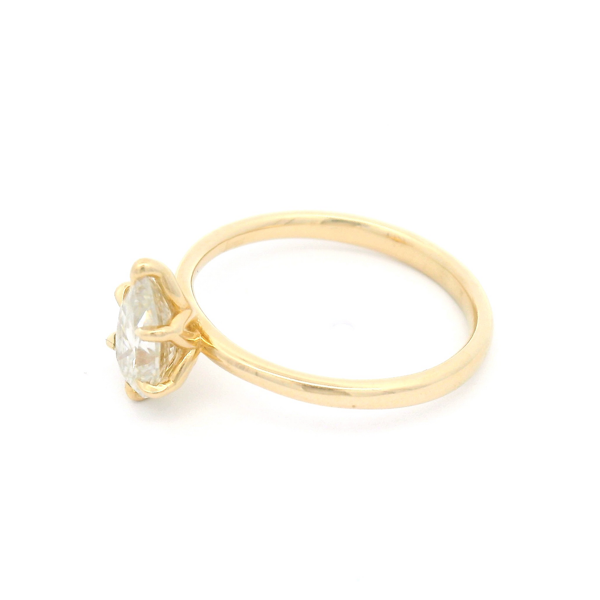14k Yellow Solitaire with 0.75ct Pear-Cut Moissanite