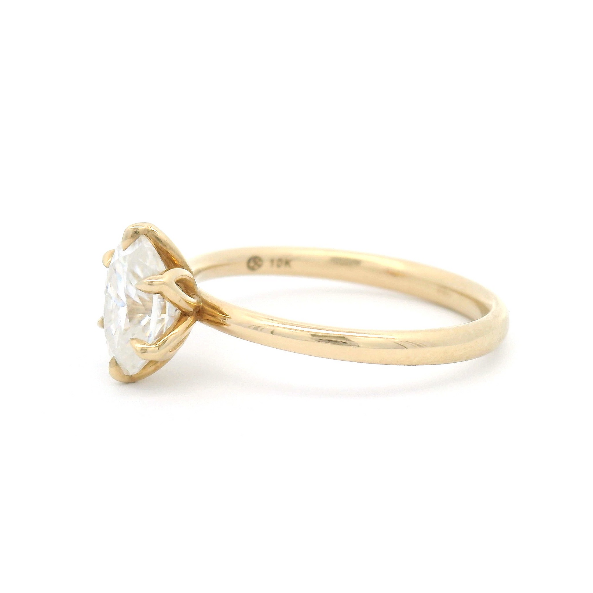10k Yellow Six-Claw Solitaire with 1.54ct Moissanite