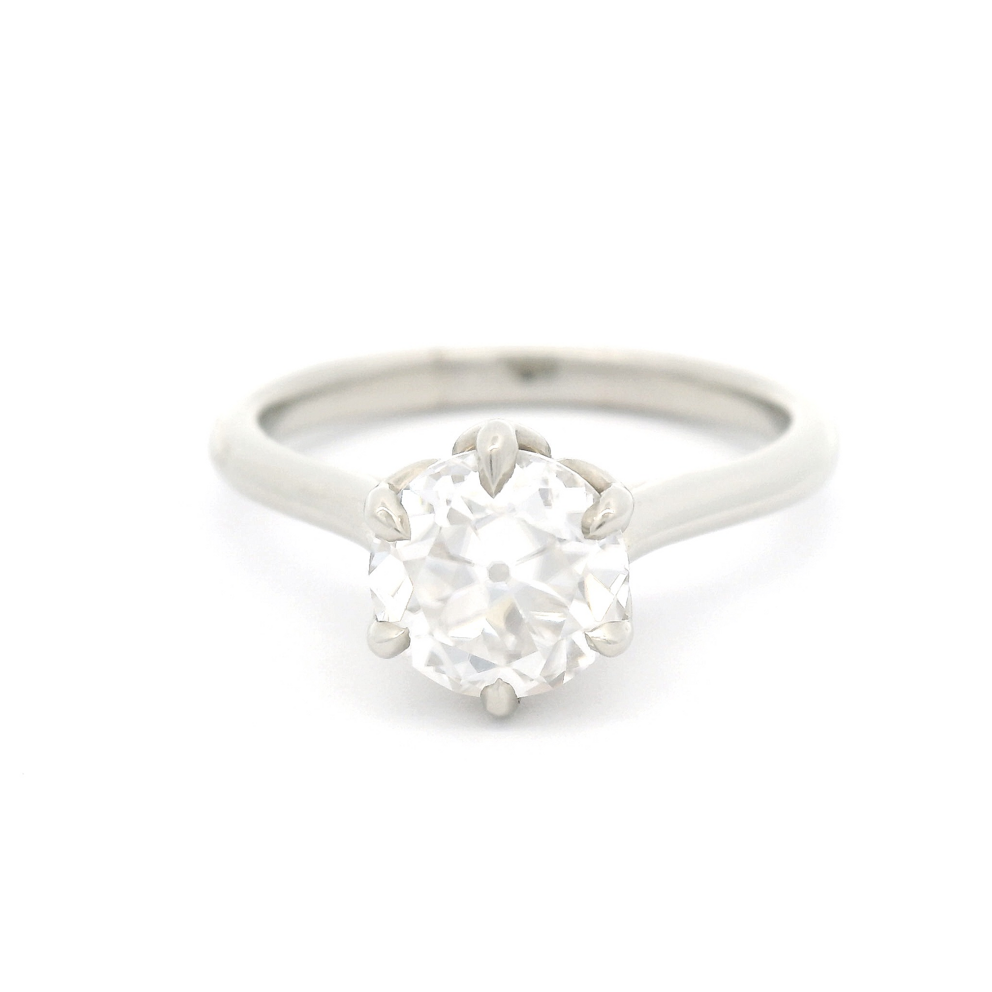 10k White Solitaire with 1.25ct Moissanite and Accent Moissanites