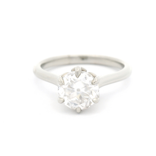 10k White Solitaire with 1.25ct Moissanite and Accent Moissanites