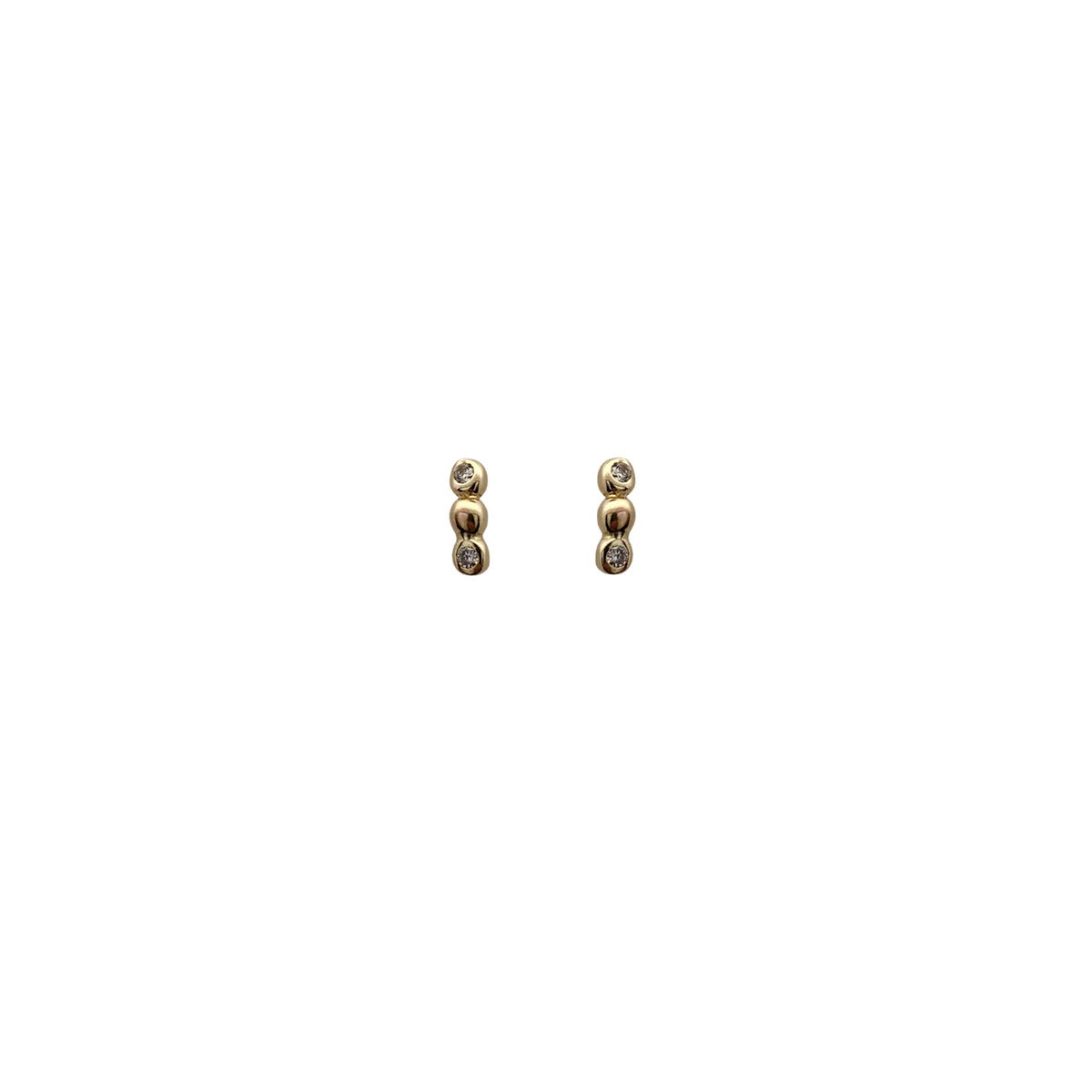 14k Yellow Gold Tiny Diamond Studs