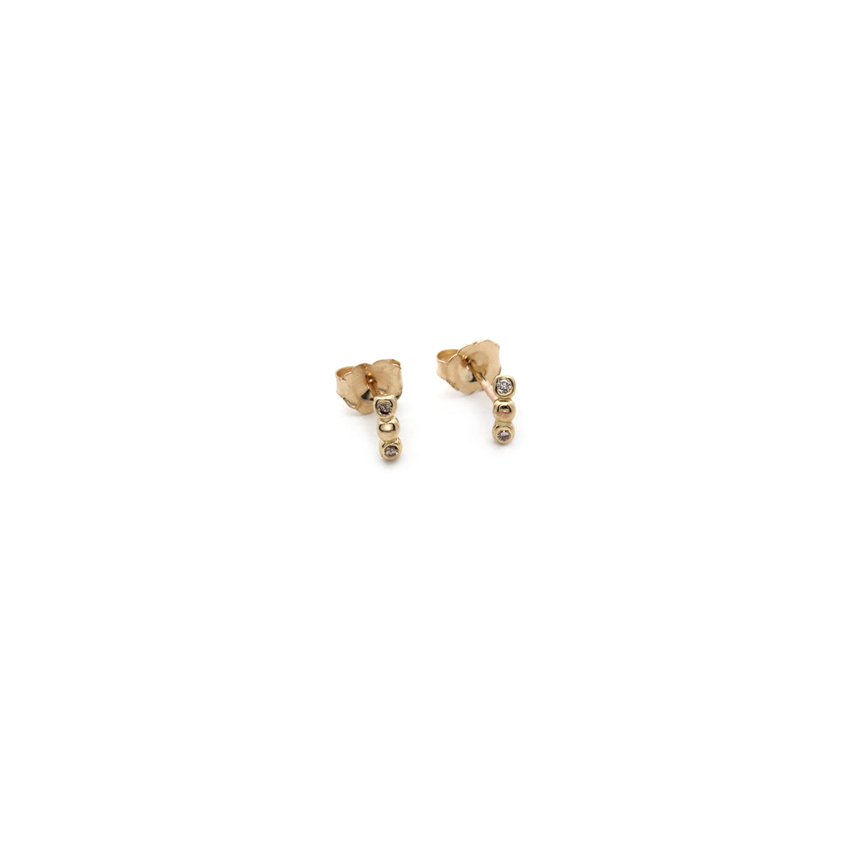 14k Yellow Gold Tiny Diamond Studs