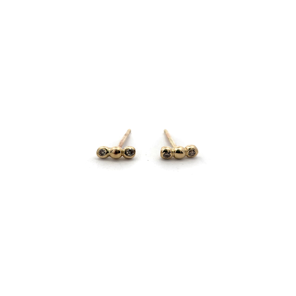 14k Yellow Gold Tiny Diamond Studs