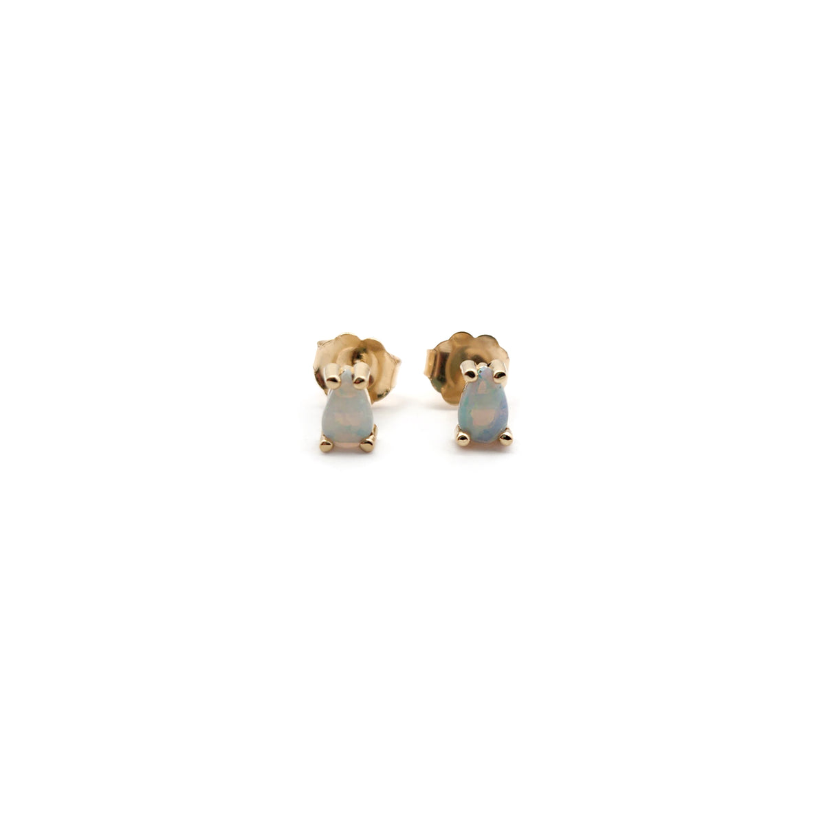 10k Yellow Gold Pear Opal Stud Earrings