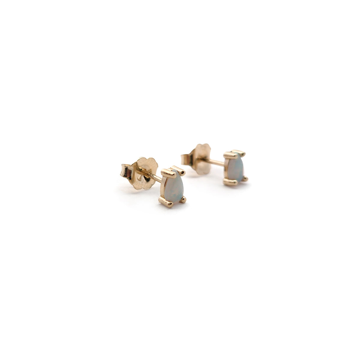 10k Yellow Gold Pear Opal Stud Earrings