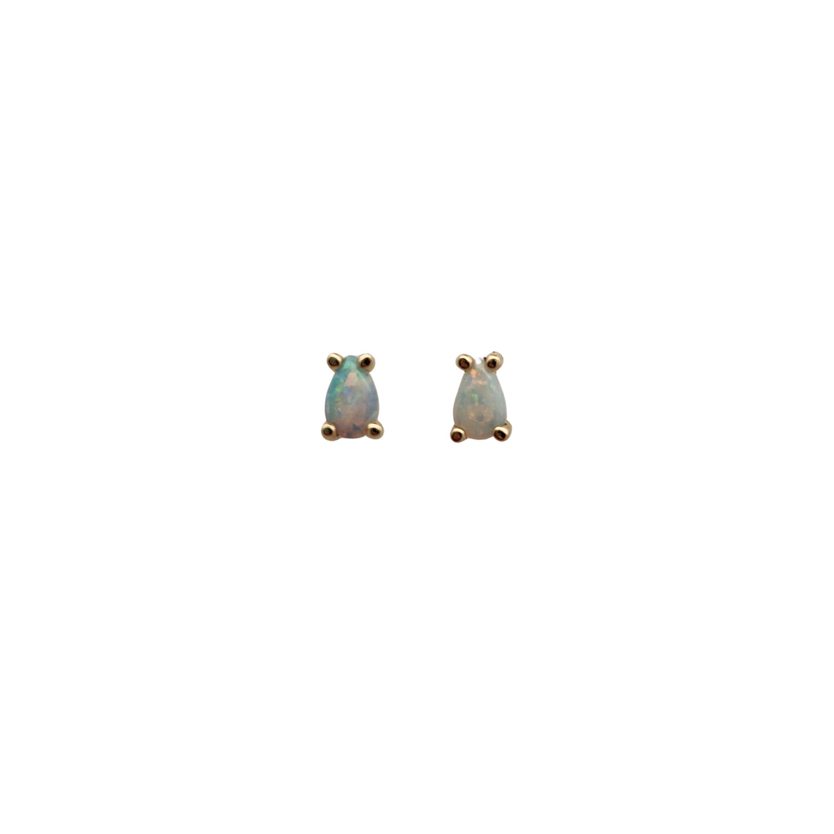 10k Yellow Gold Pear Opal Stud Earrings