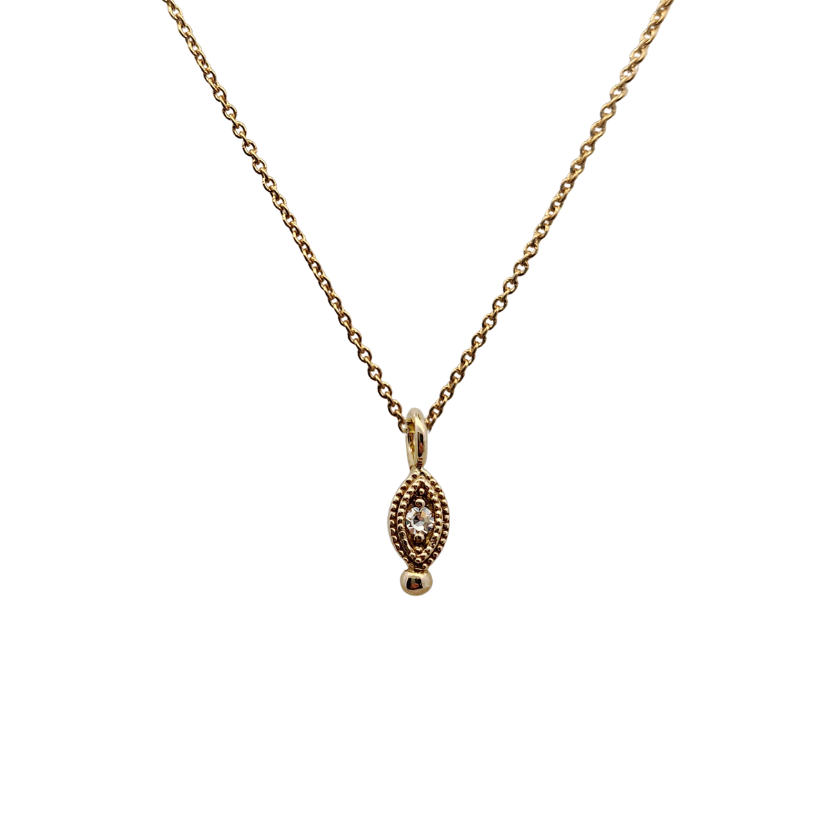 10k Yellow Gold & Antique Diamond Leaf Pendant