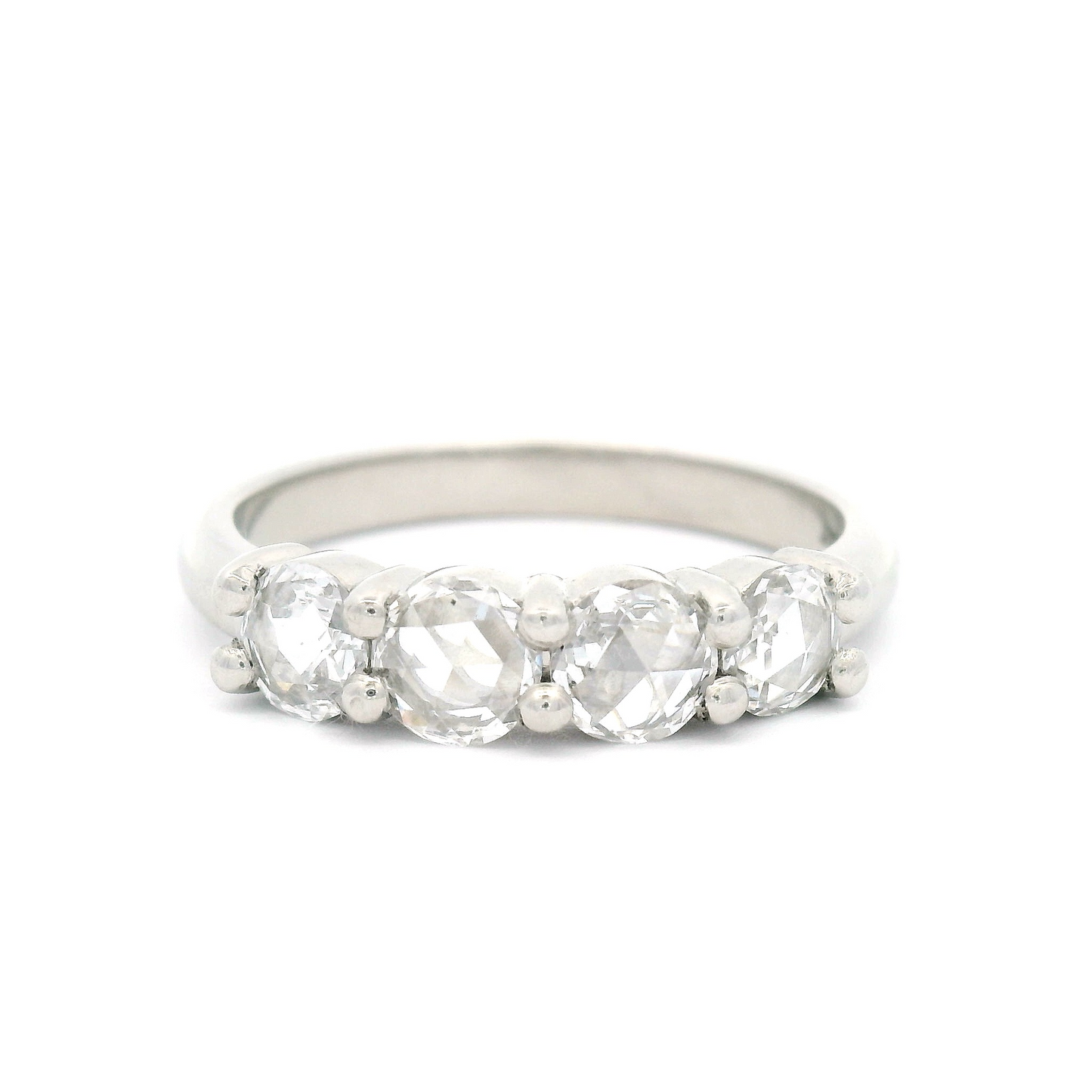 Platinum Band with 0.59cts Lab-Grown Rose-Cut Diamonds
