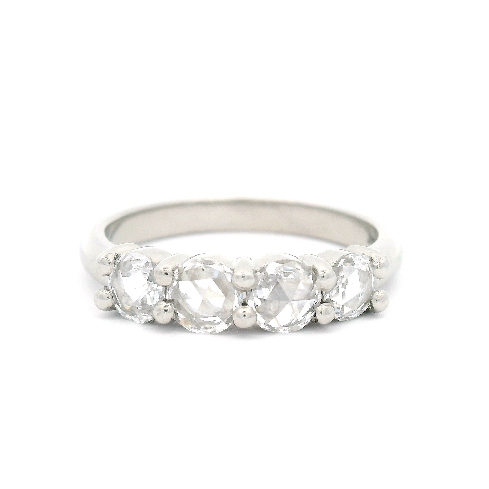 Platinum Band with 0.59cts Lab-Grown Rose-Cut Diamonds