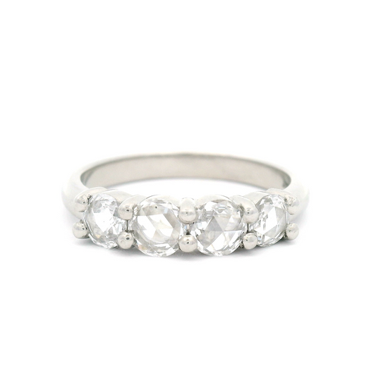 Platinum Band with 0.59cts Lab-Grown Rose-Cut Diamonds