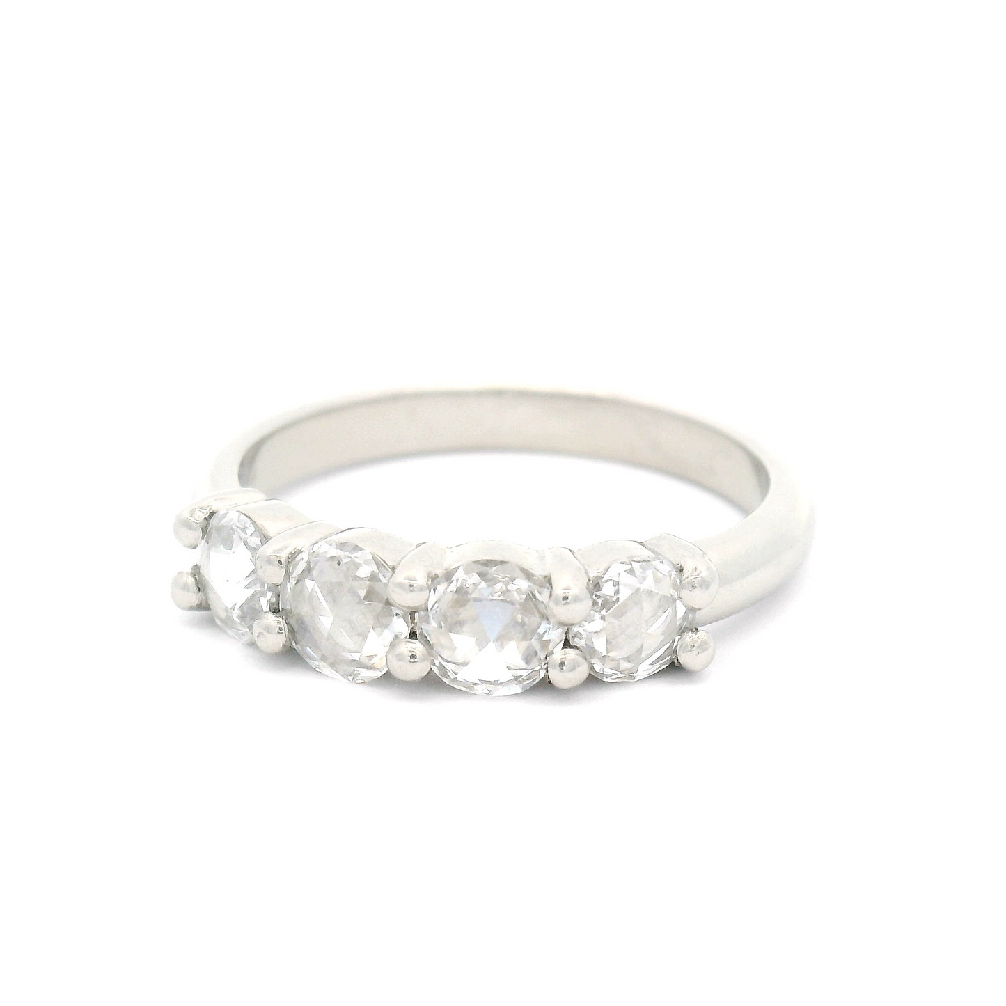 Platinum Band with 0.59cts Lab-Grown Rose-Cut Diamonds