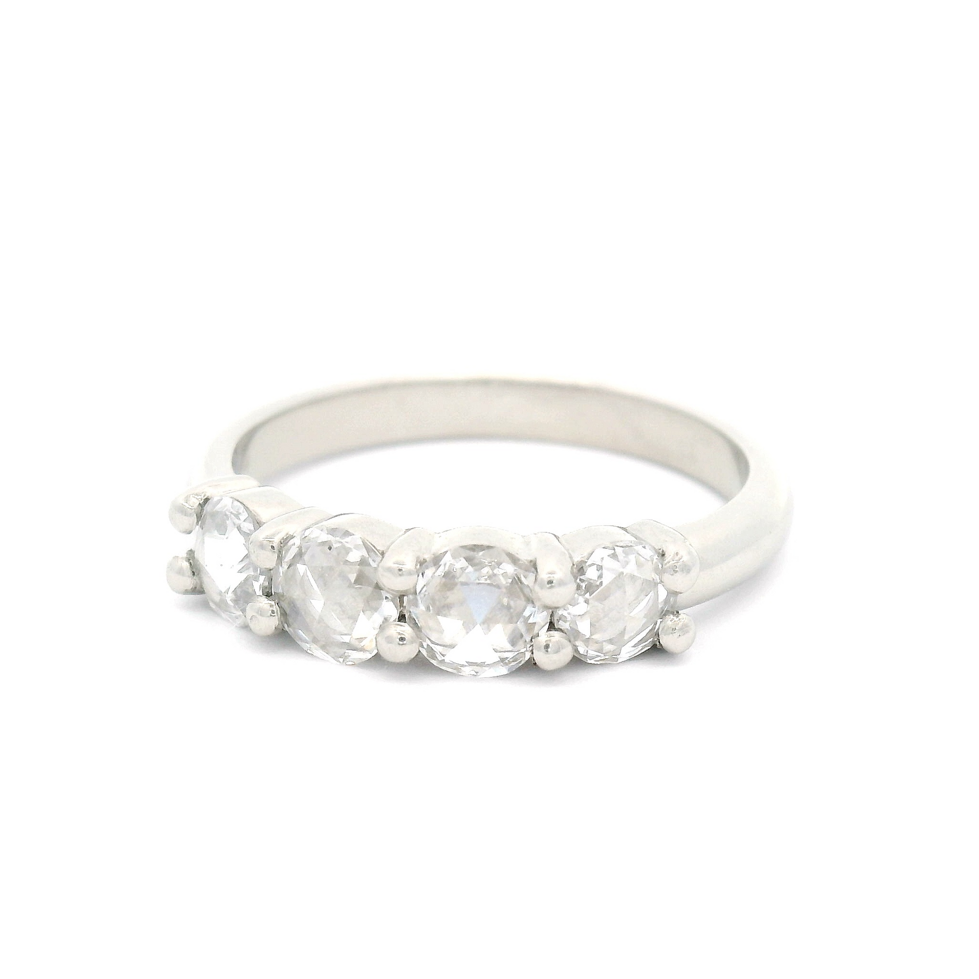 Platinum Band with 0.59cts Lab-Grown Rose-Cut Diamonds