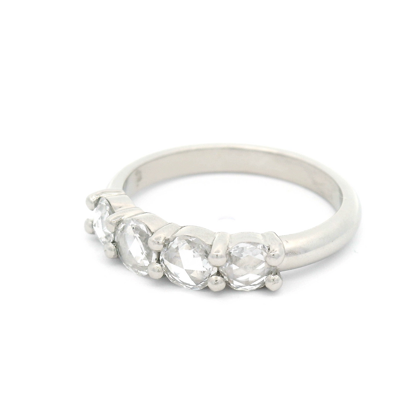Platinum Band with 0.59cts Lab-Grown Rose-Cut Diamonds