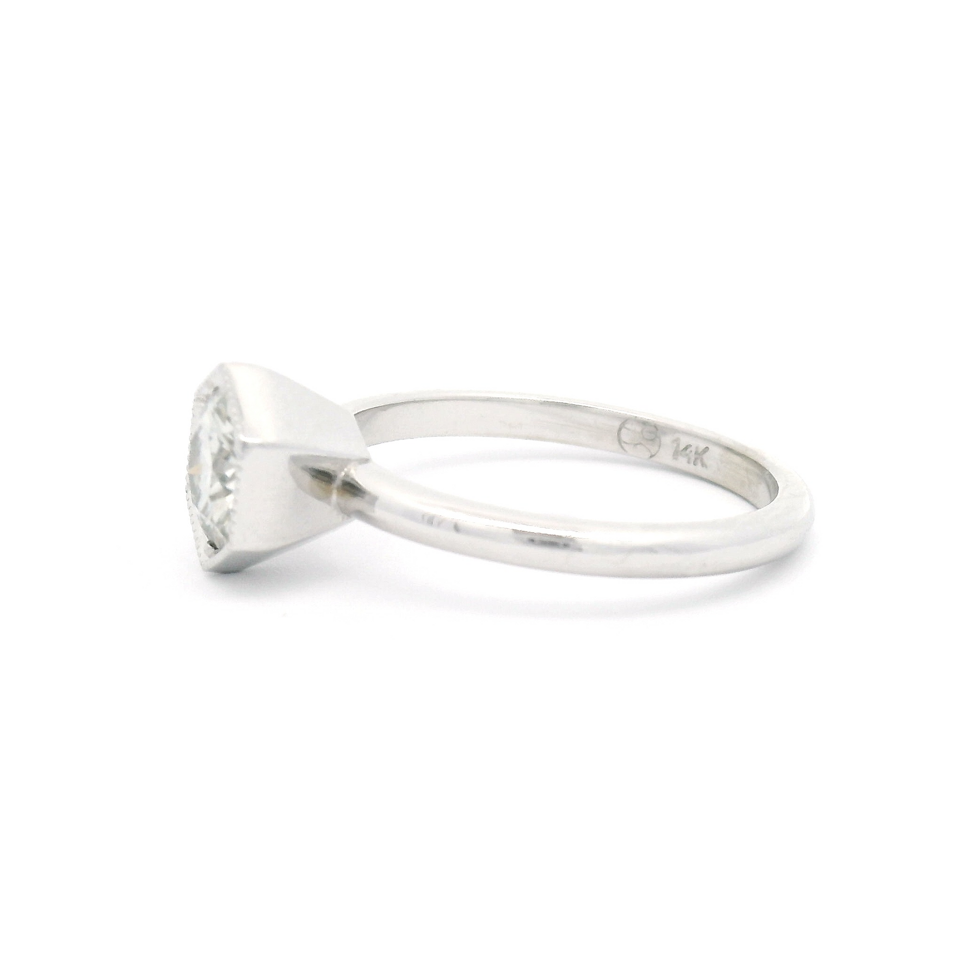 14k White Solitaire with 0.54ct Round Moissanite
