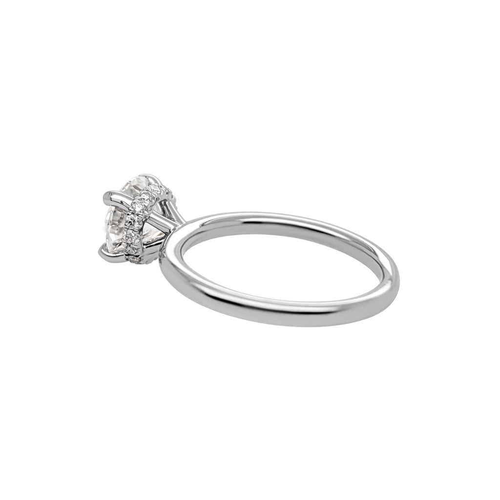 Hidden Halo Solitare Engagement Ring