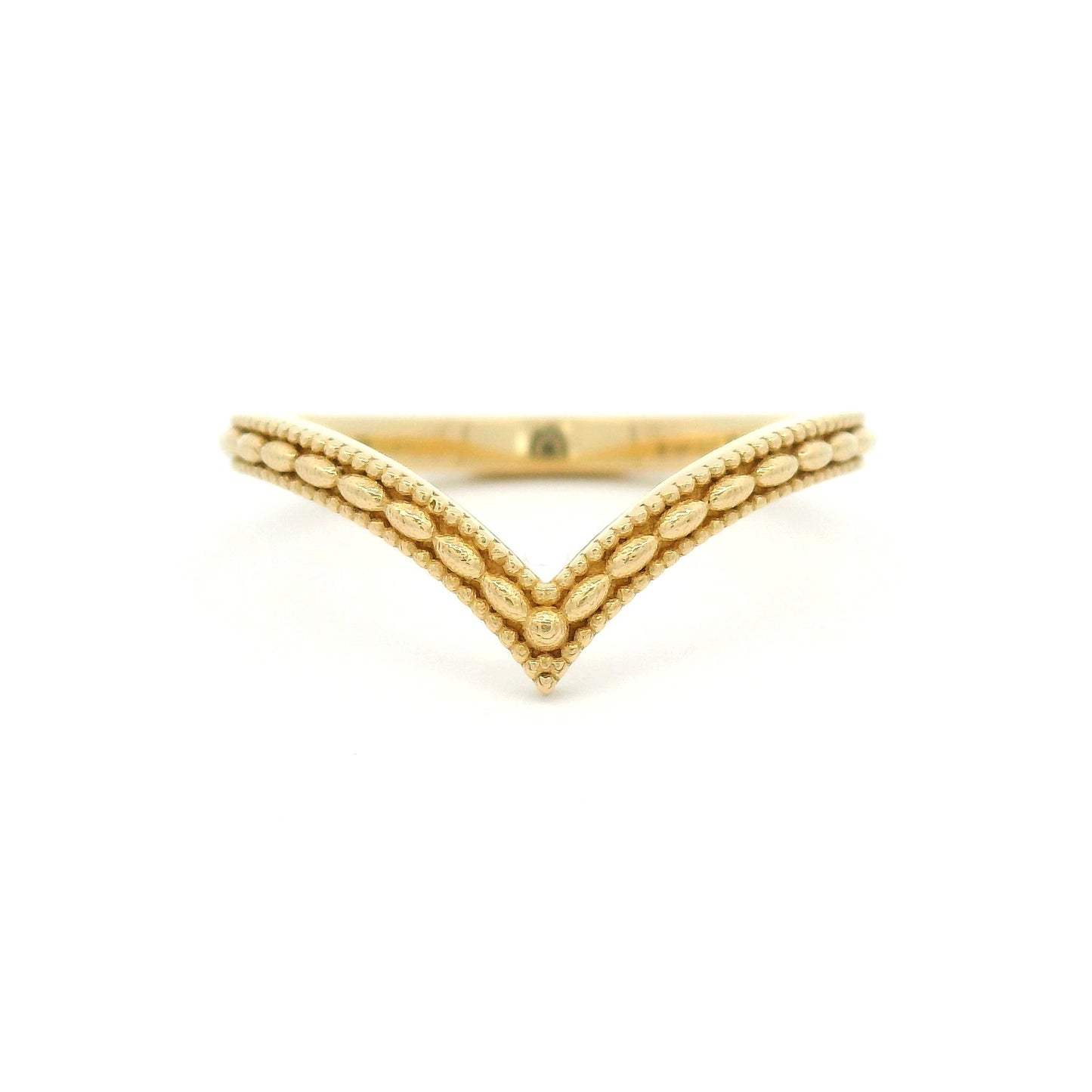14k Yellow 2mm Wide Triple Milgrain Diadem Band