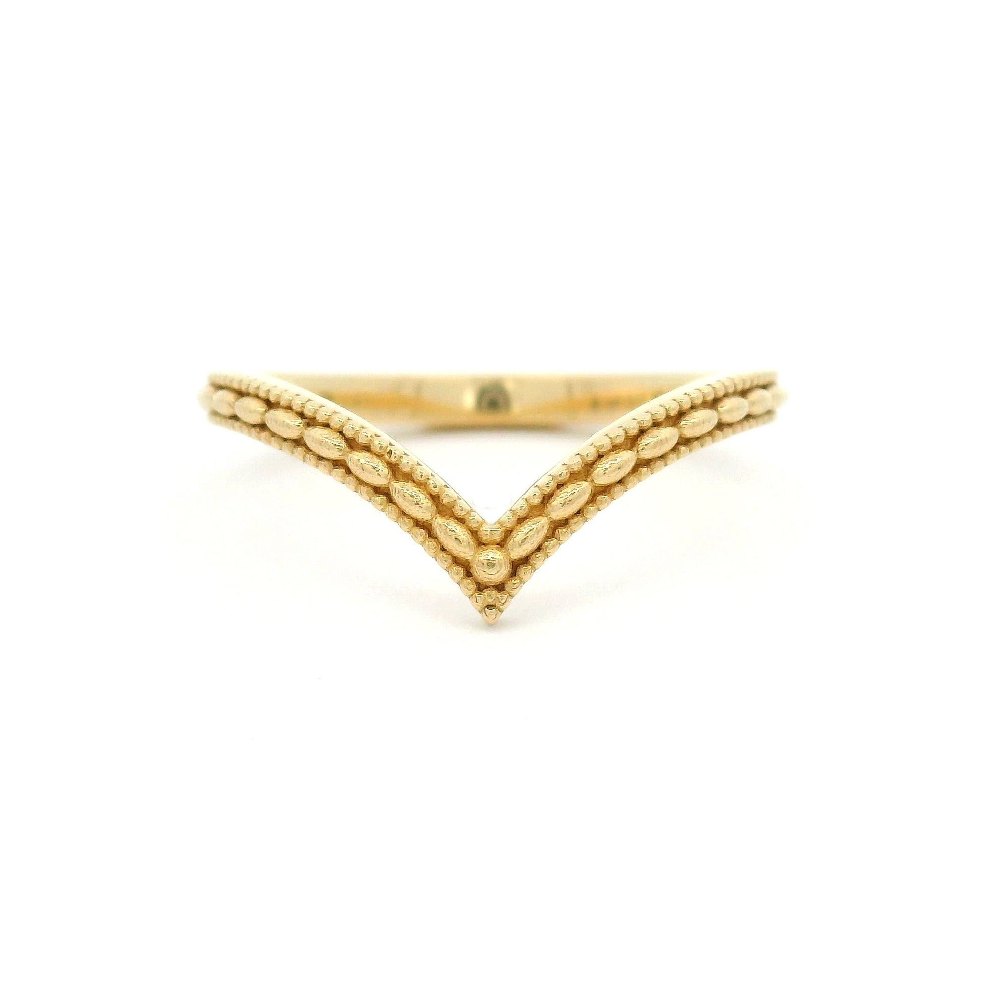 14k Yellow 2mm Wide Triple Milgrain Diadem Band