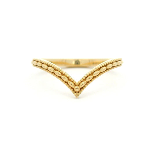 14k Yellow 2mm Wide Triple Milgrain Diadem Band