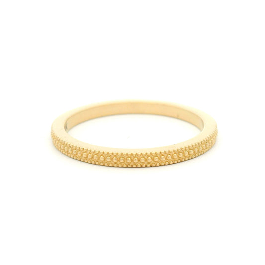 14k Yellow 1.5mm Wide Triple Milgrain Band