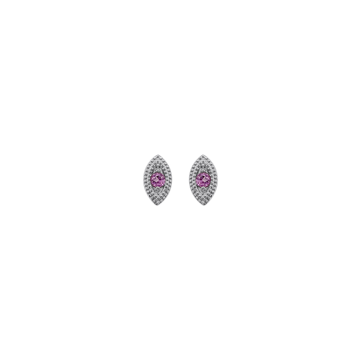Rhodolite Garnet Eye Motif Earrings