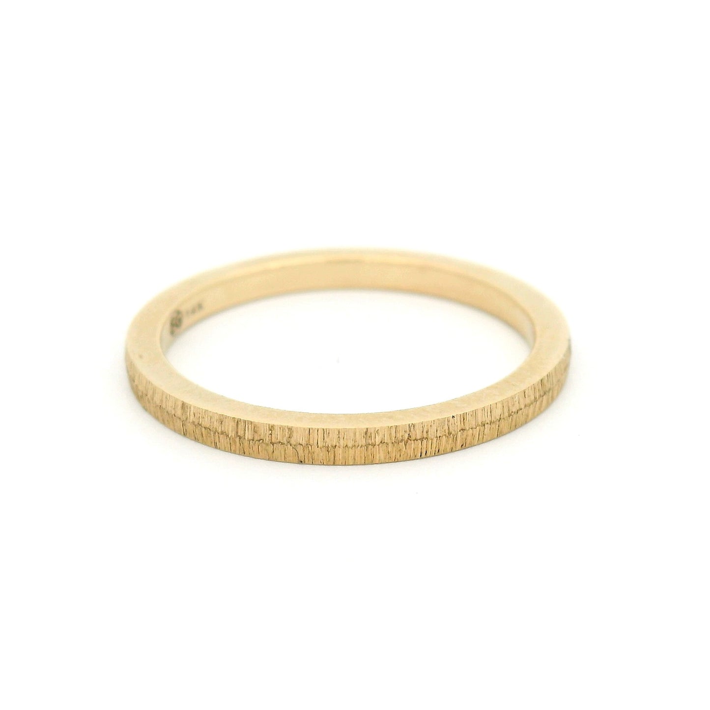 14k Yellow 1.8mm Wide Engraved Texture Band