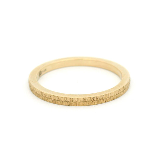 14k Yellow 1.8mm Wide Engraved Texture Band