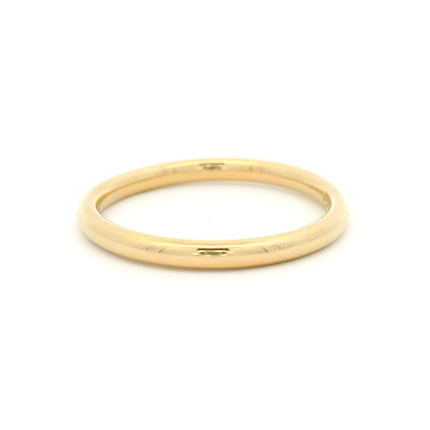 18k Yellow 2mm Wide Round Profile Band