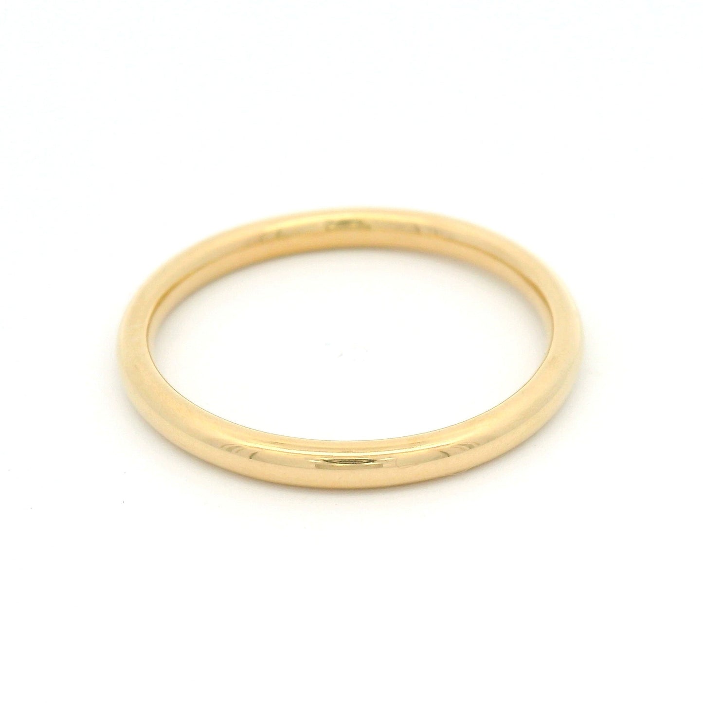 18k Yellow 2mm Wide Round Profile Band