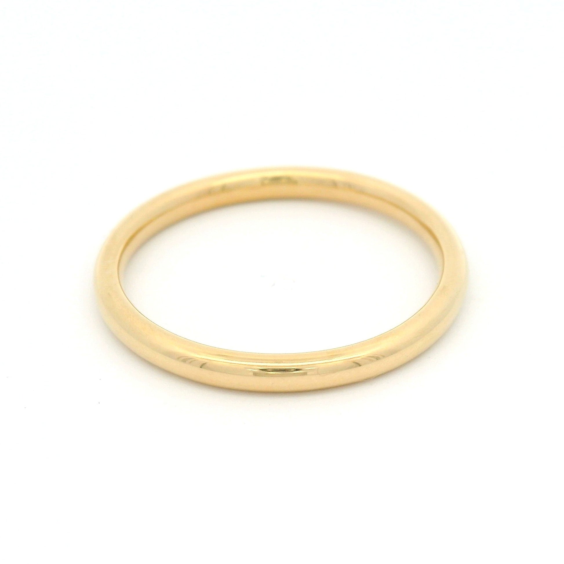 18k Yellow 2mm Wide Round Profile Band