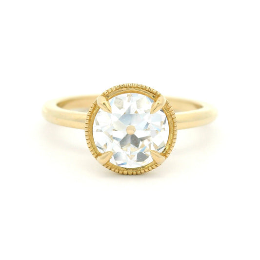 14k Yellow 4-Claw Solitaire with 1.6ct Lab-Grown Old European-Cut Diamond