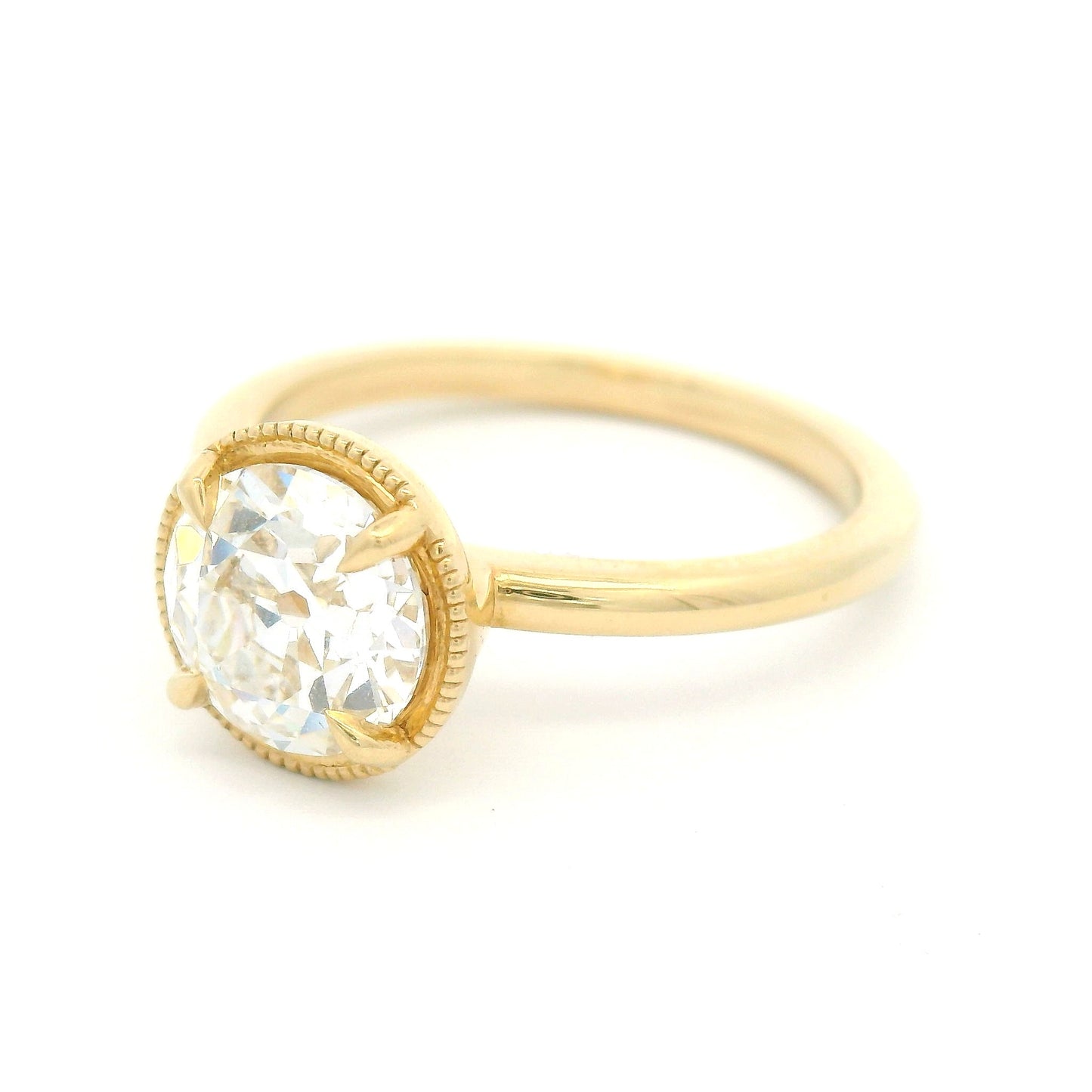 14k Yellow 4-Claw Solitaire with 1.6ct Lab-Grown Old European-Cut Diamond