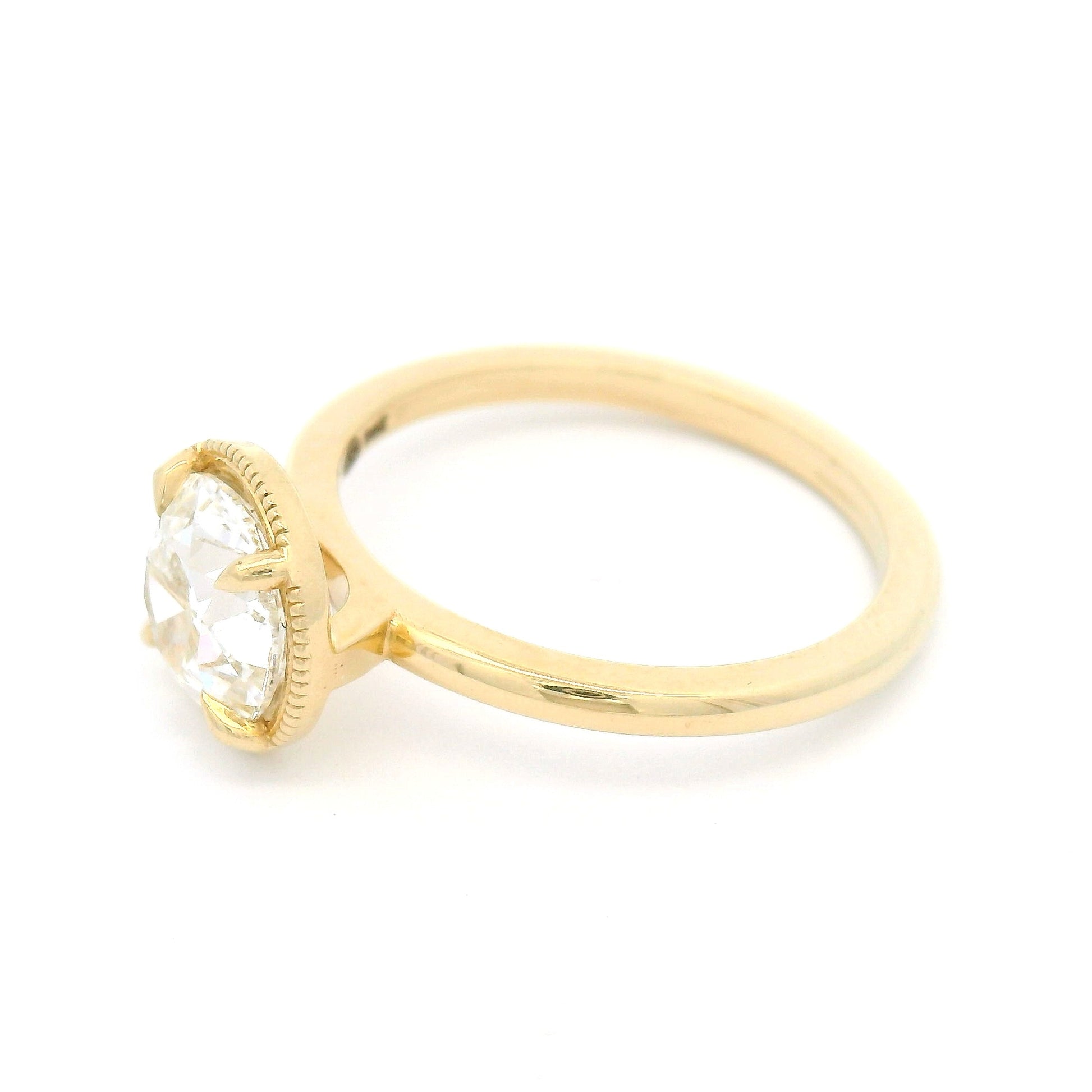 14k Yellow 4-Claw Solitaire with 1.6ct Lab-Grown Old European-Cut Diamond