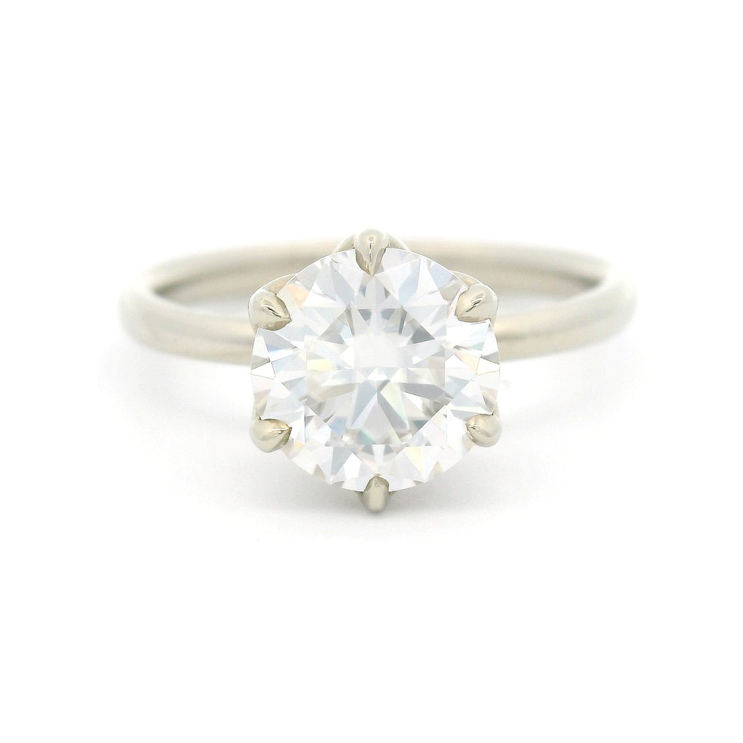 10k White Six-Claw Solitaire with 1.50ct Moissanite