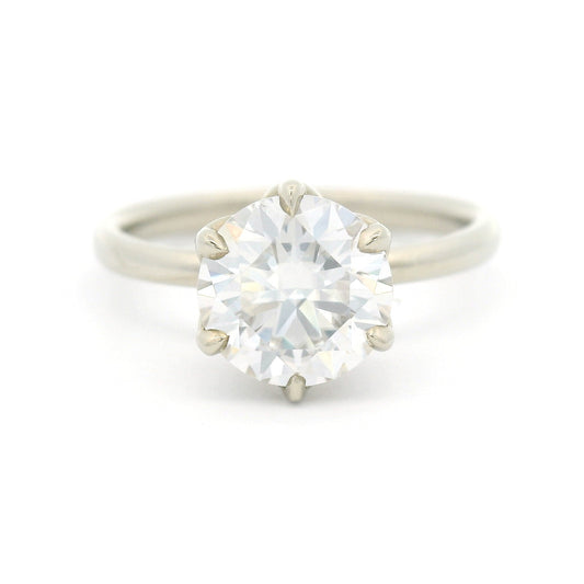 10k White Six-Claw Solitaire with 1.50ct Moissanite