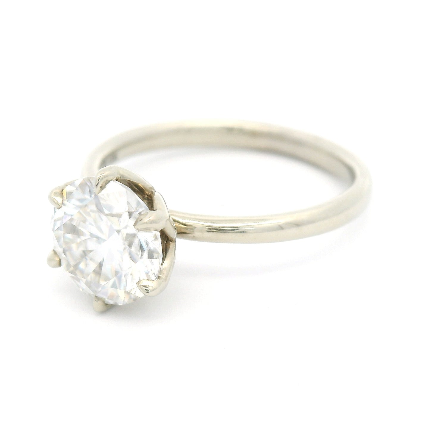 10k White Six-Claw Solitaire with 1.50ct Moissanite