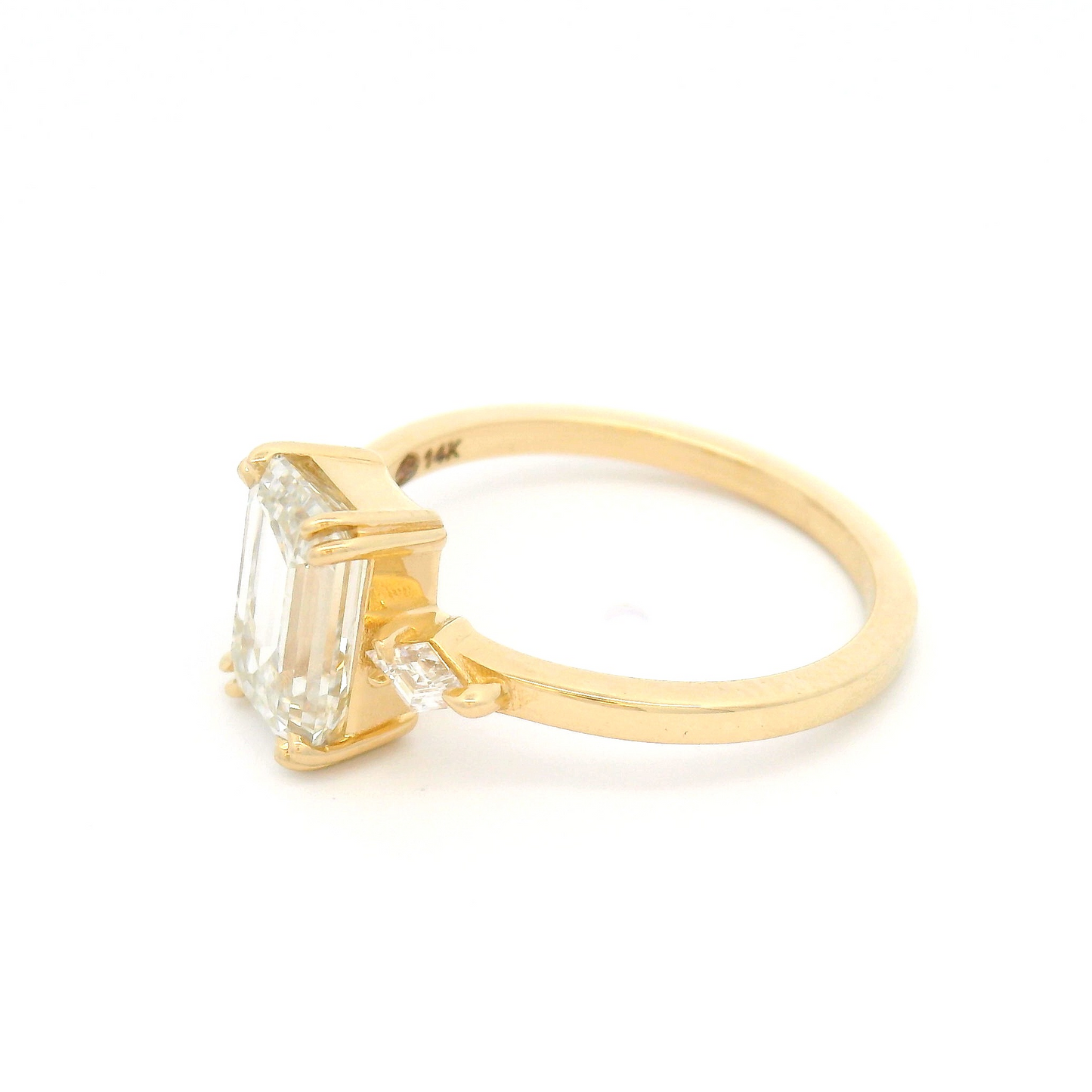 14k Yellow Engagement Ring with 2.03ct Lab-Grown Diamond and Accent Diamonds