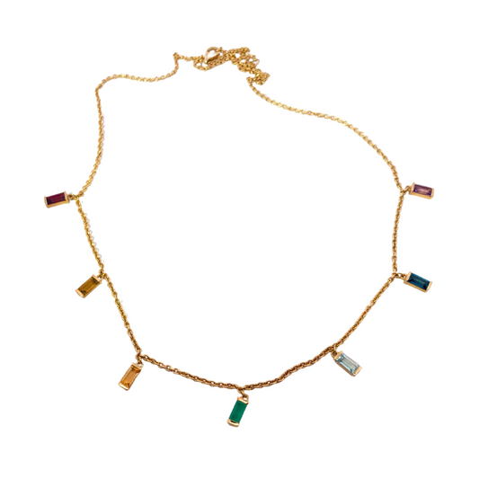 Gemstone charm necklace